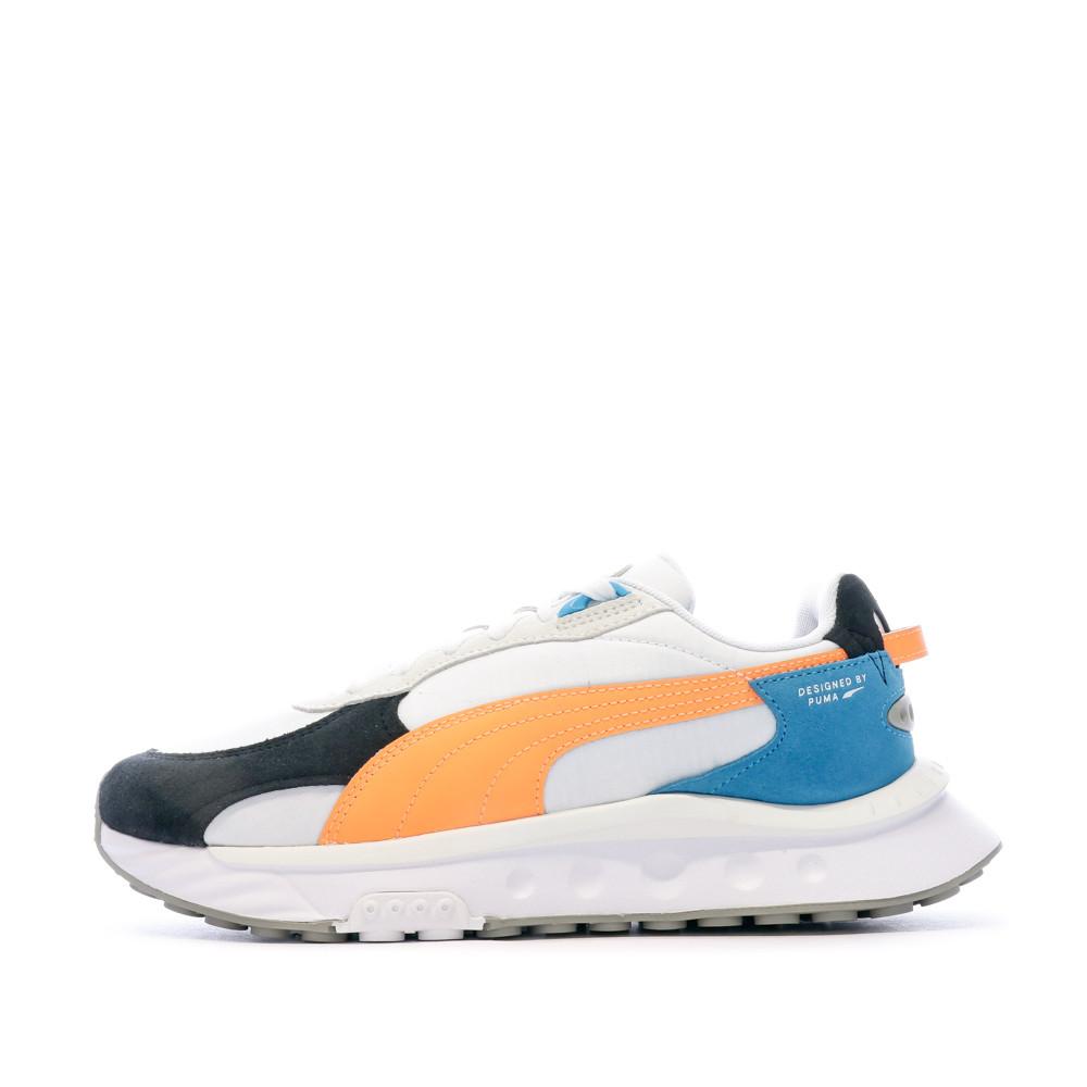 Puma Baskets Blanc/Orange/Bleu Homme Puma Wild Rider Rollin
