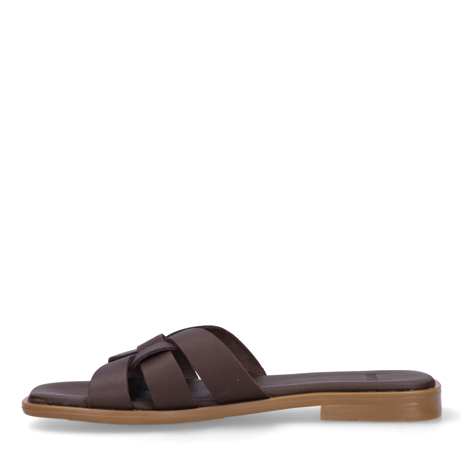 Bruine leren slippers