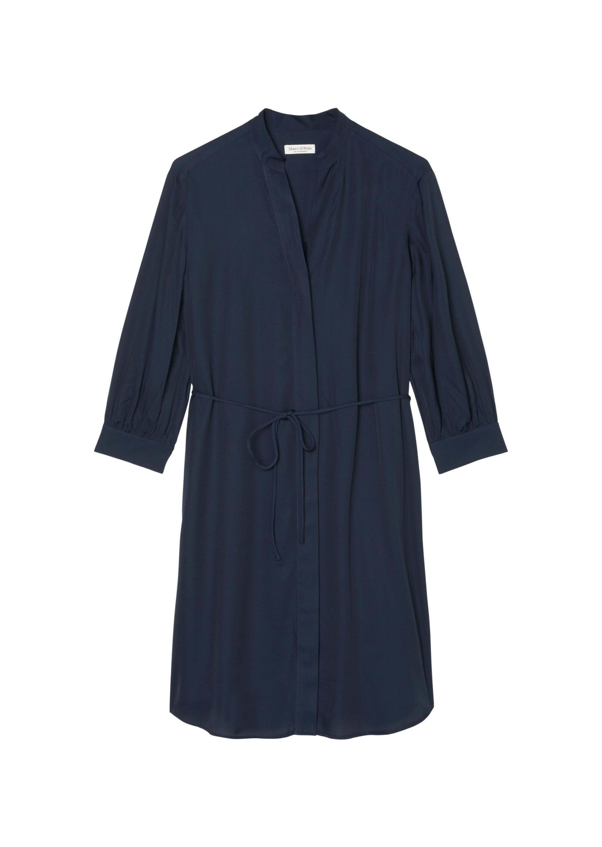 Hemdblusenkleid mit 3/4-Ärmeln relaxed aus Viskose-Twill