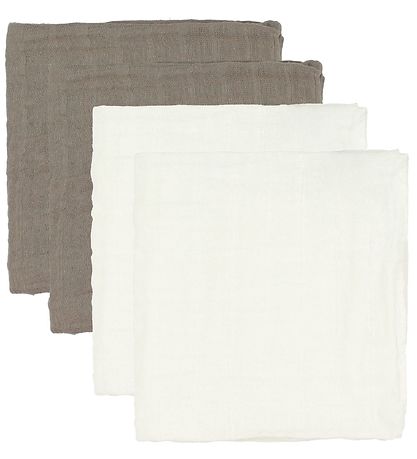 Pippi Baby Spucktücher - 65x65 - 4er-Pack - Brown/Elfenbein