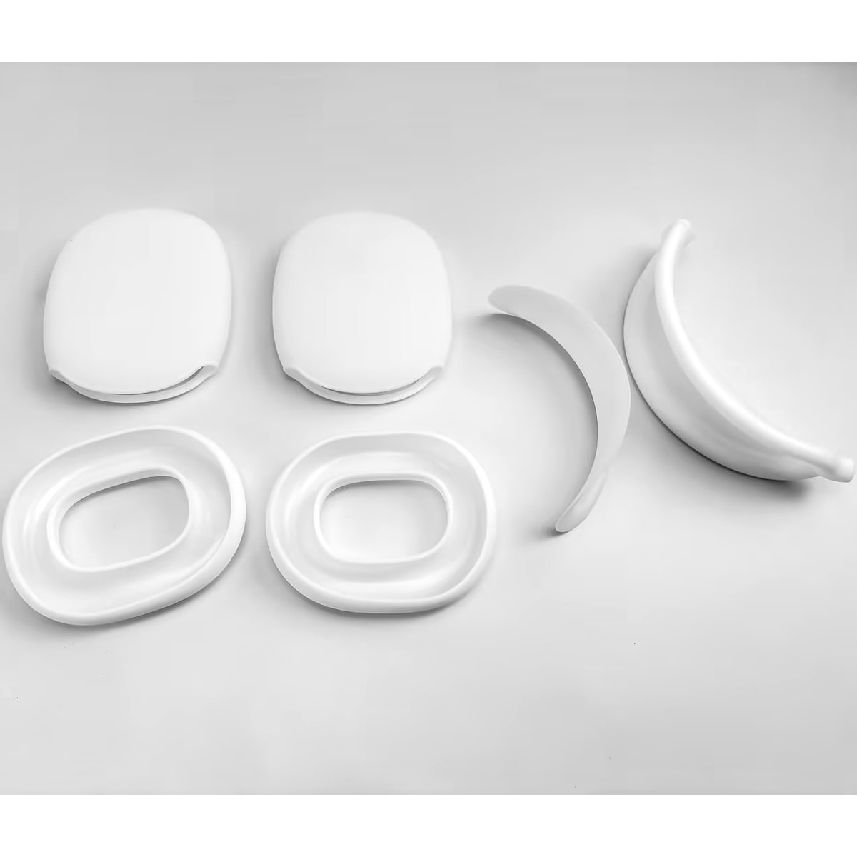 Beskyttende 4-delt silikonetui for AirPods Max-hodetelefoner Hvit