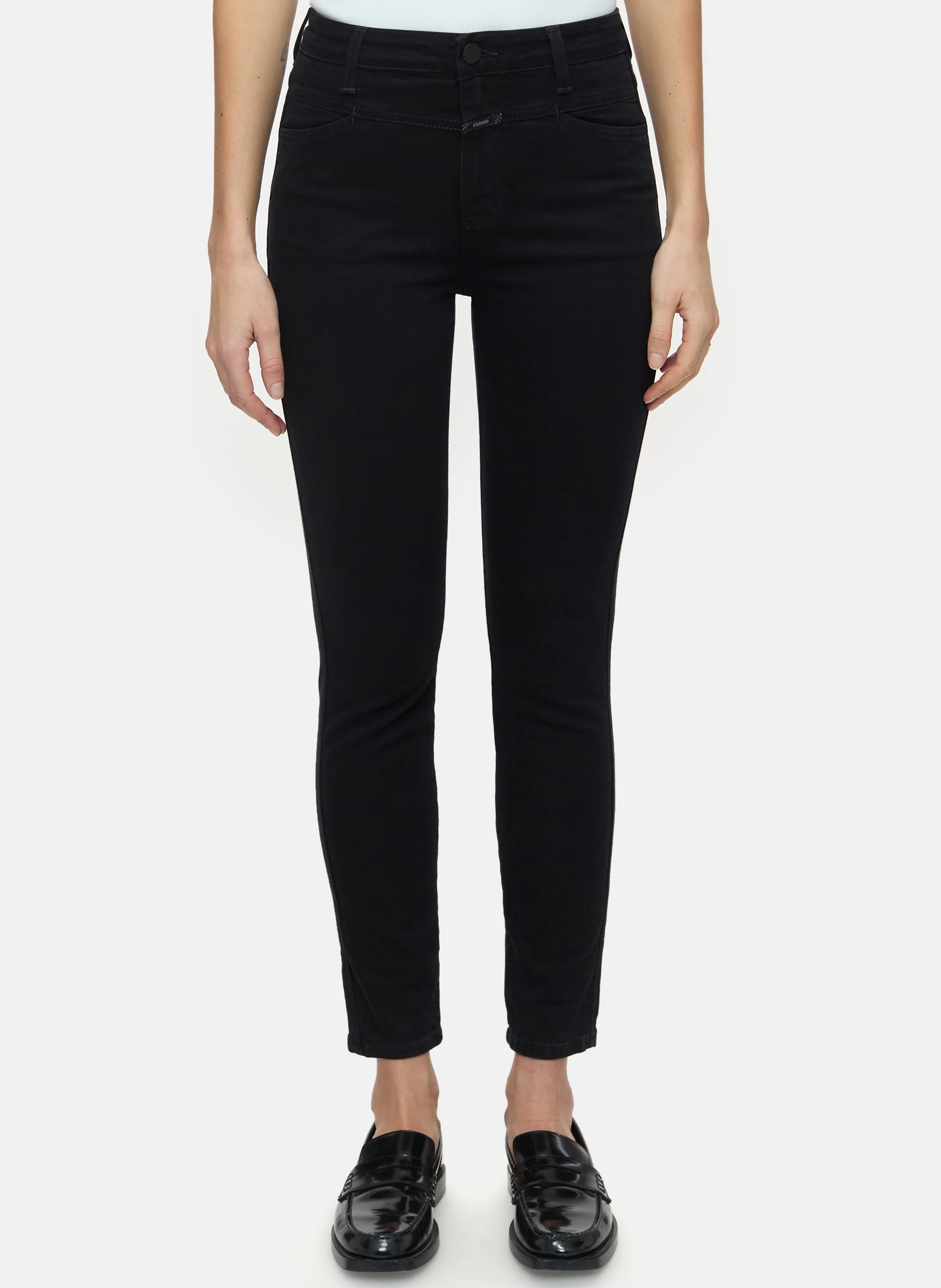 SKINNY PUSHER - Jean skinny taille haute en coton bio mélangé | Noir