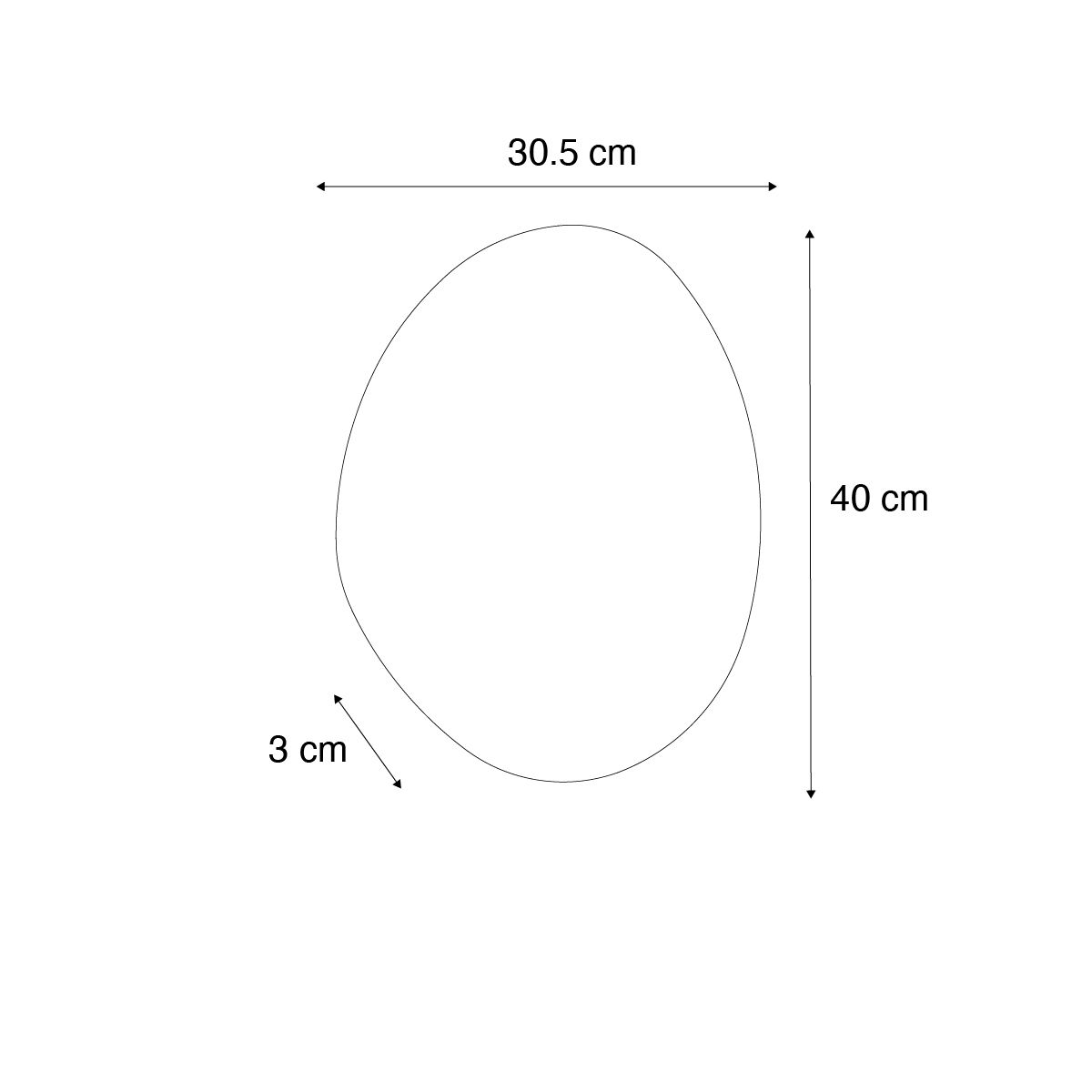 Design badkamerspiegel 40 cm incl. LED IP44 - Biba