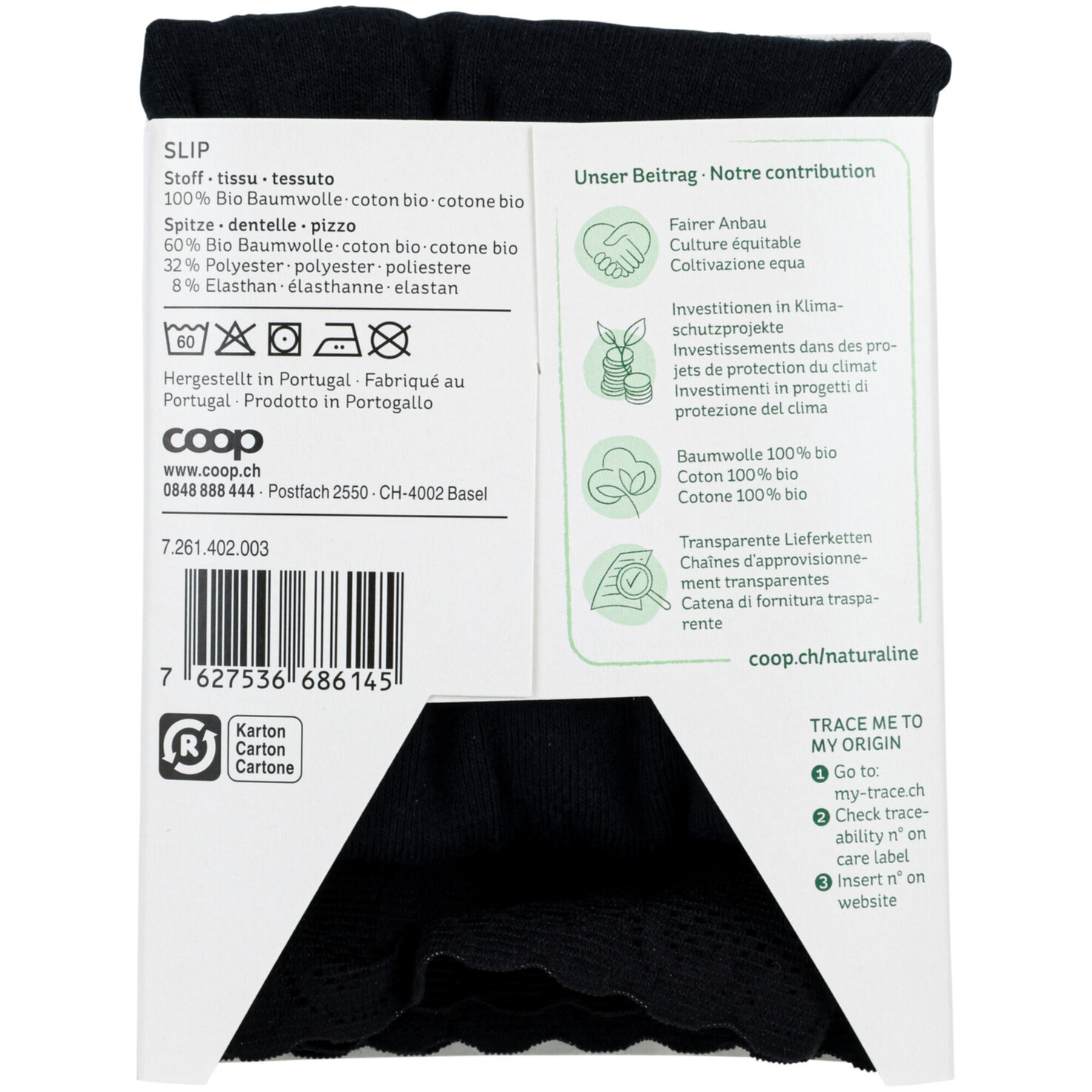 Naturaline Textil Damen Slip schwarz L