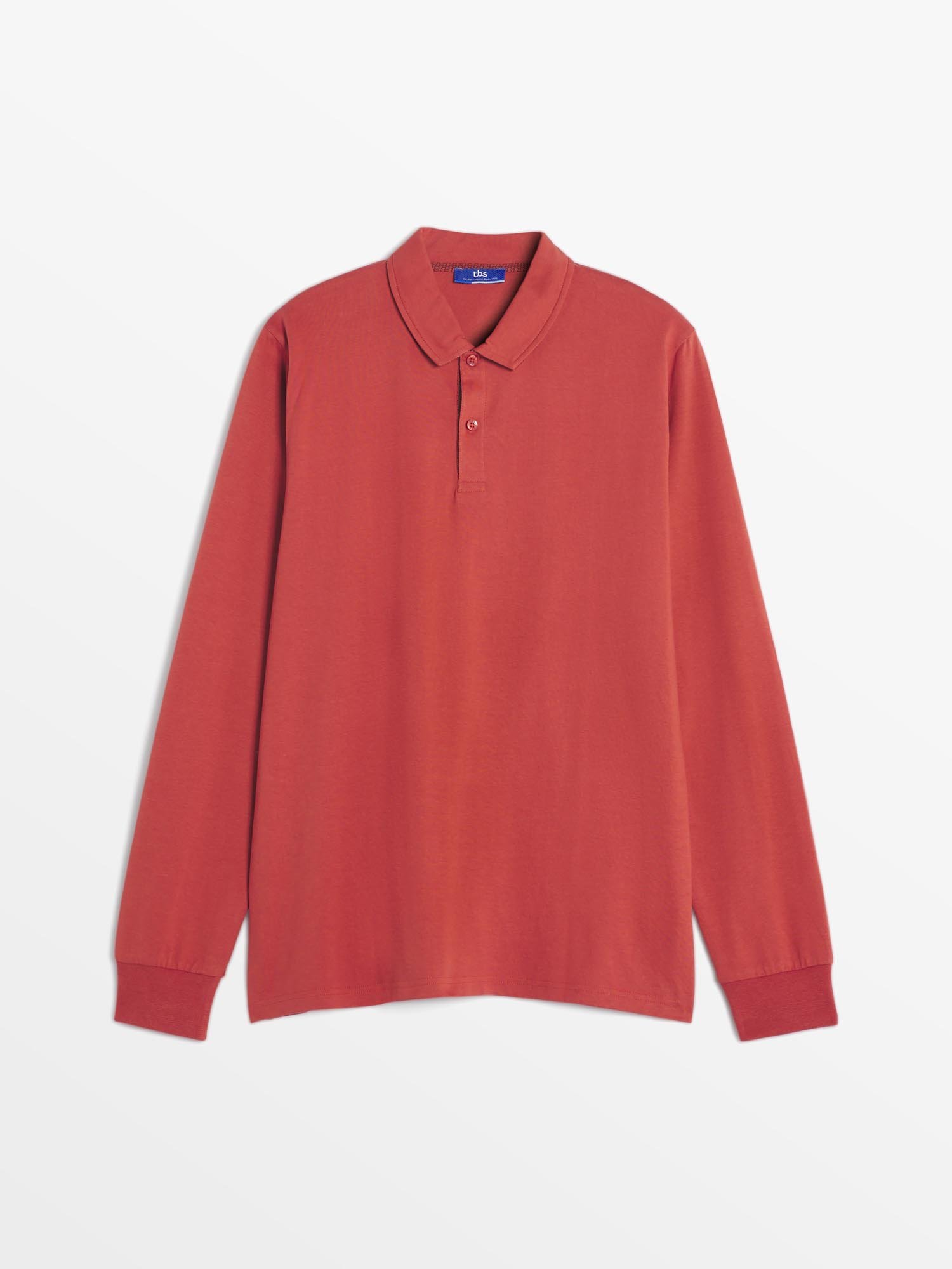Polo Homme Manches Longues Rouge