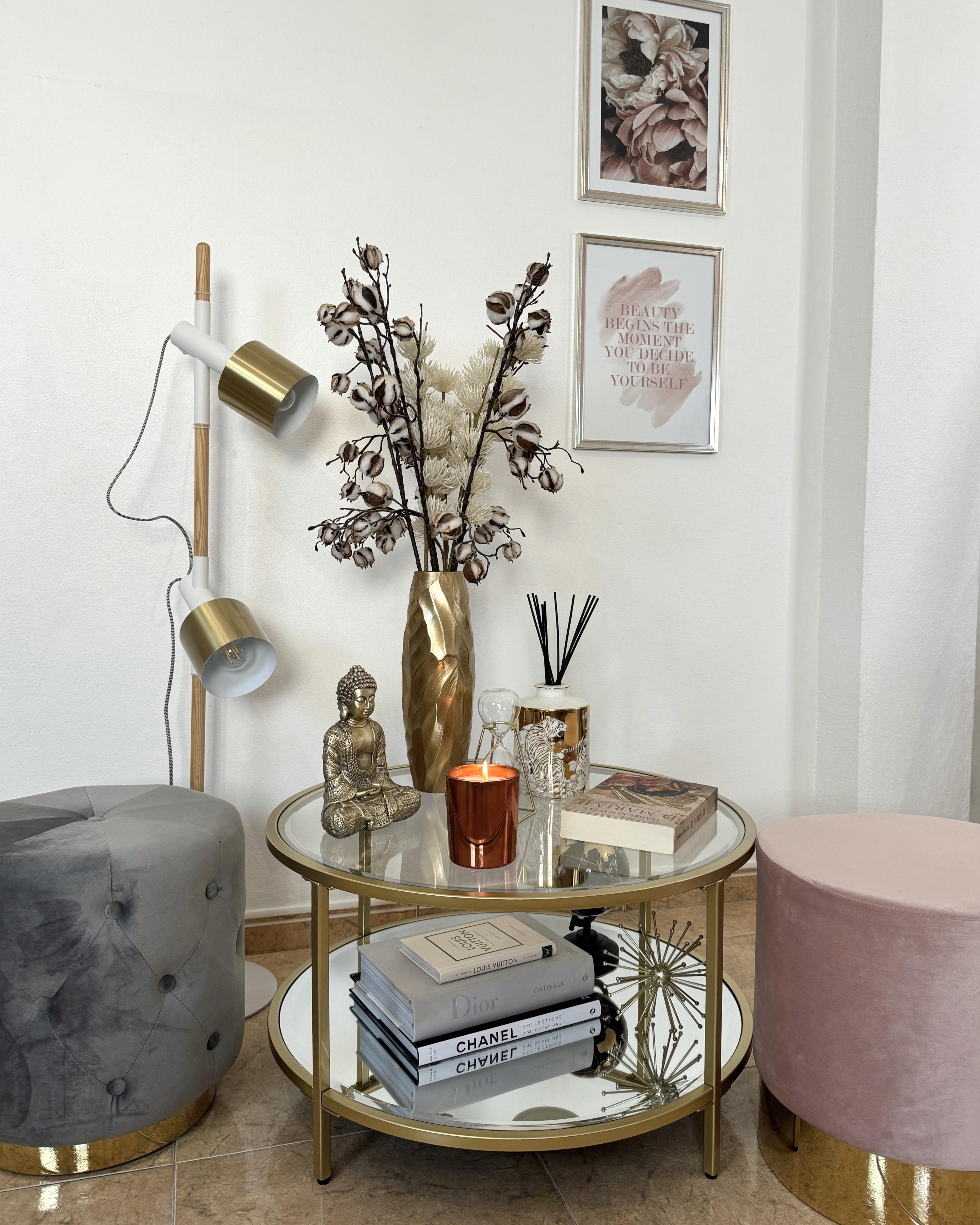 Salontafel BIRNEY Veiligheidsglas Goud