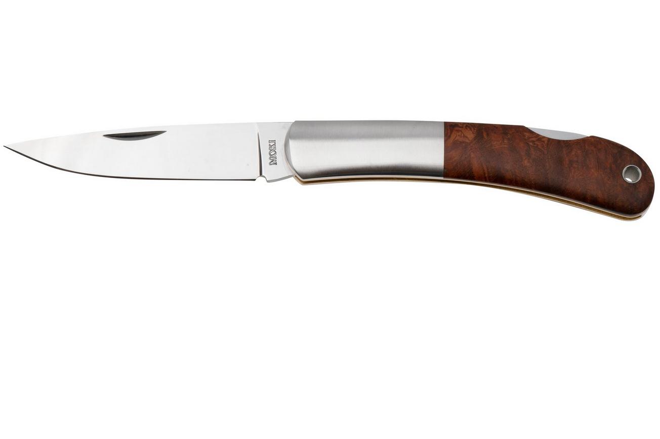Moki Pliant Lockback 100J Polished AUS8, Quince Wood, zakmes