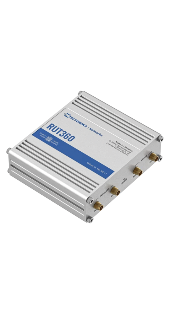 Teltonika DSL/WLAN Module RUT360 LTE CAT6 Industrieller Mobilfunk-Router Silber