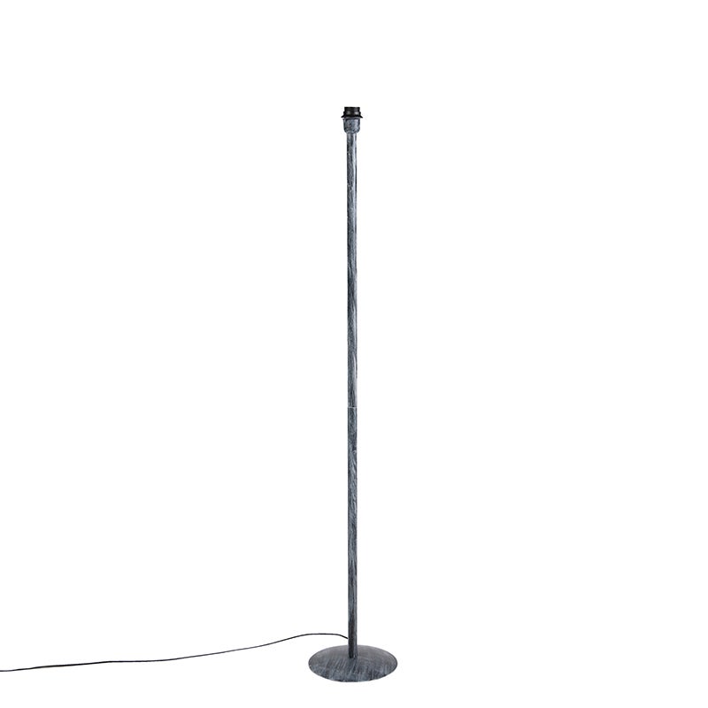 QAZQA - Moderne vintage vloerlamp, grijs, zonder kap - Simplo | Woonkamer | Slaapkamer - Staal, langwerpig - LED-compatibel, E27