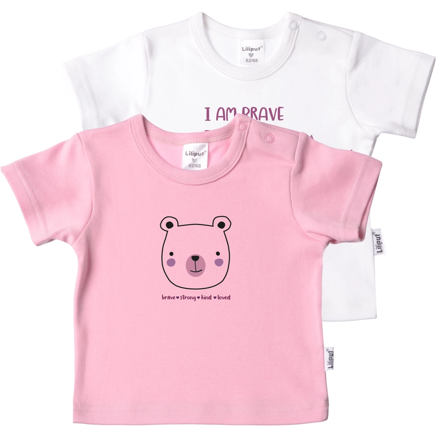 Liliput Doppelpack T-Shirt I am brave rosa-weiss