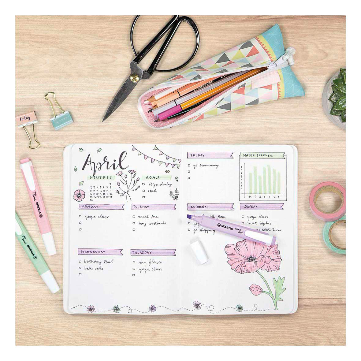 STABILO swing coolPastel - Markeerstift - Set Met 4 Stuks