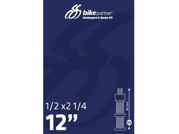 Bike Partner Cykelslange 12 x 2.25, Dunlop Ventil