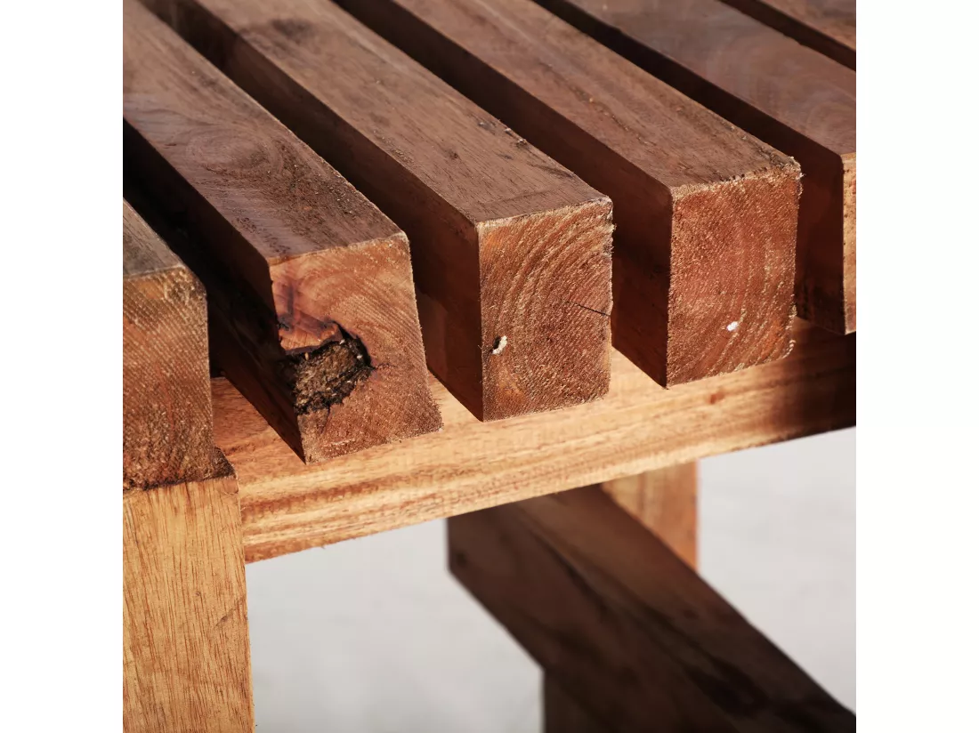 Repose- pied en bois de mahogany marron 30x30x45 cm