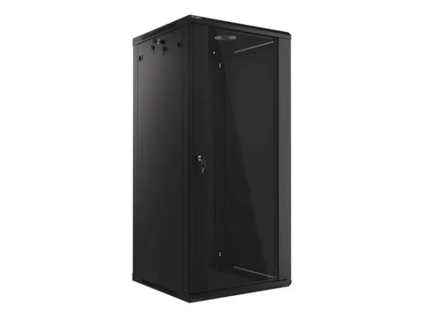 Lanberg - Rack kabinet - vægmonterbar - sort, RAL 9004 - 27U - 19