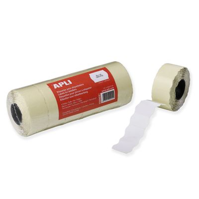 Apli Agipa - Lot de 6 rouleaux de 1000 étiquettes adhésives sinusoïdales permanentes - 26 x 16 mm - blanc