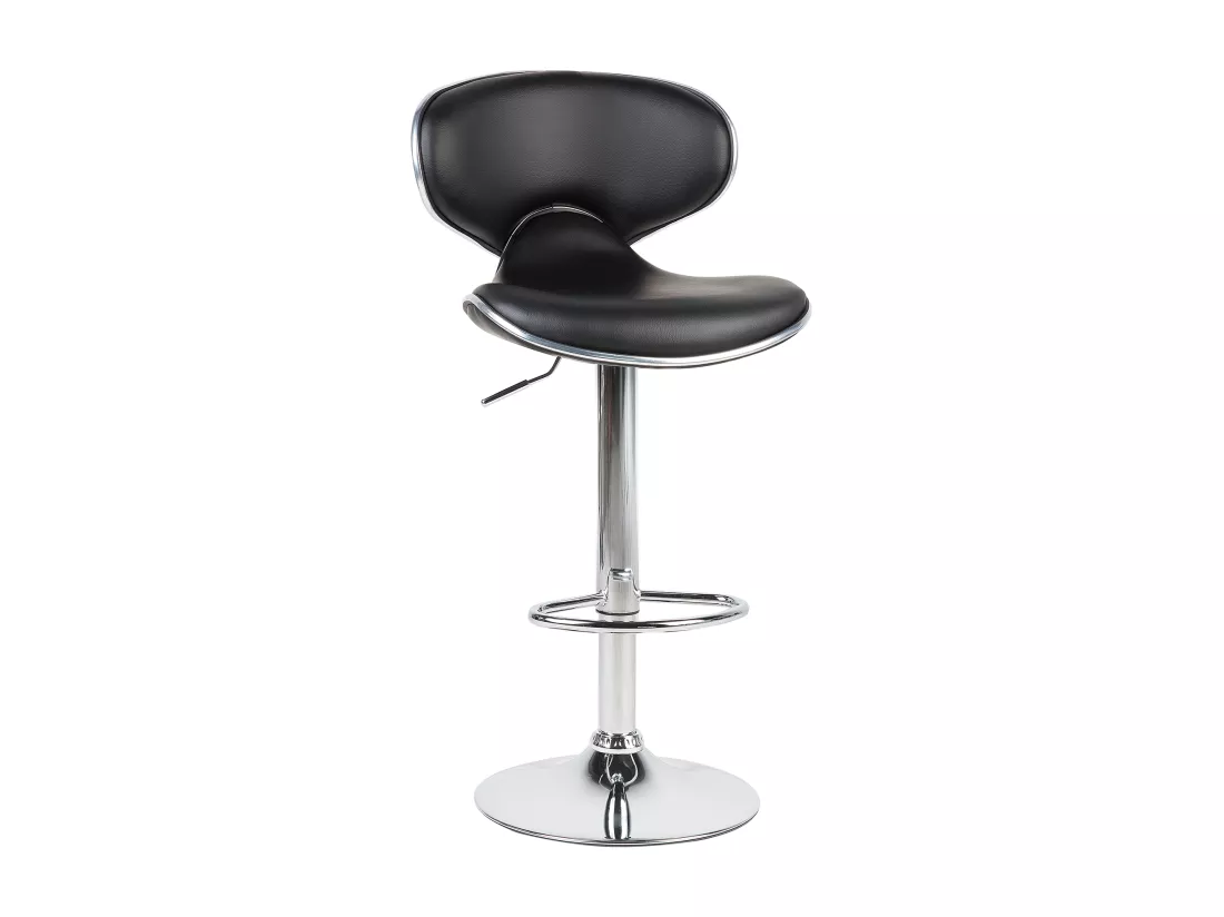 Lot de 2 chaises de bar CONWAY Cuir PU Noir