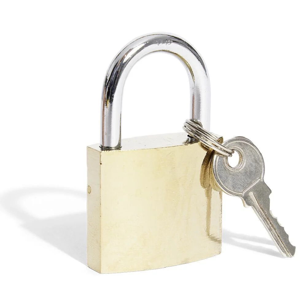 Cadenas en acier massif jaune 38mm - 2 clés