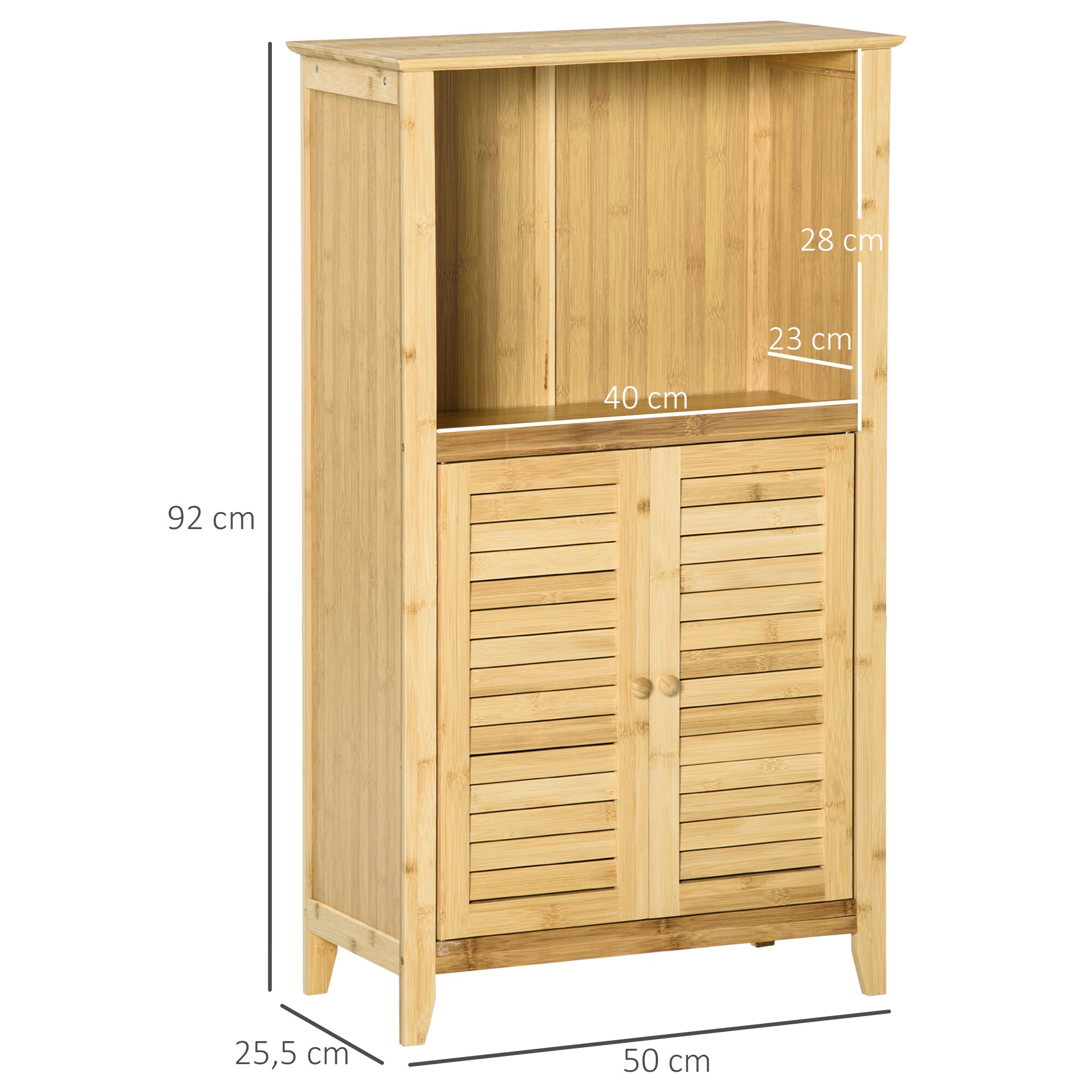 HOMCOM Badezimmerschrank natur 50 x 25,5 x 92 cm (BxTxH)