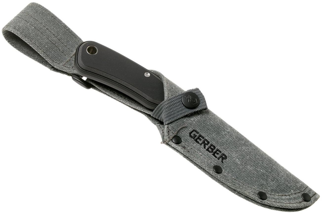 Gerber Downwind Fixed Drop Point 30-001817 Black G10, outdoormes
