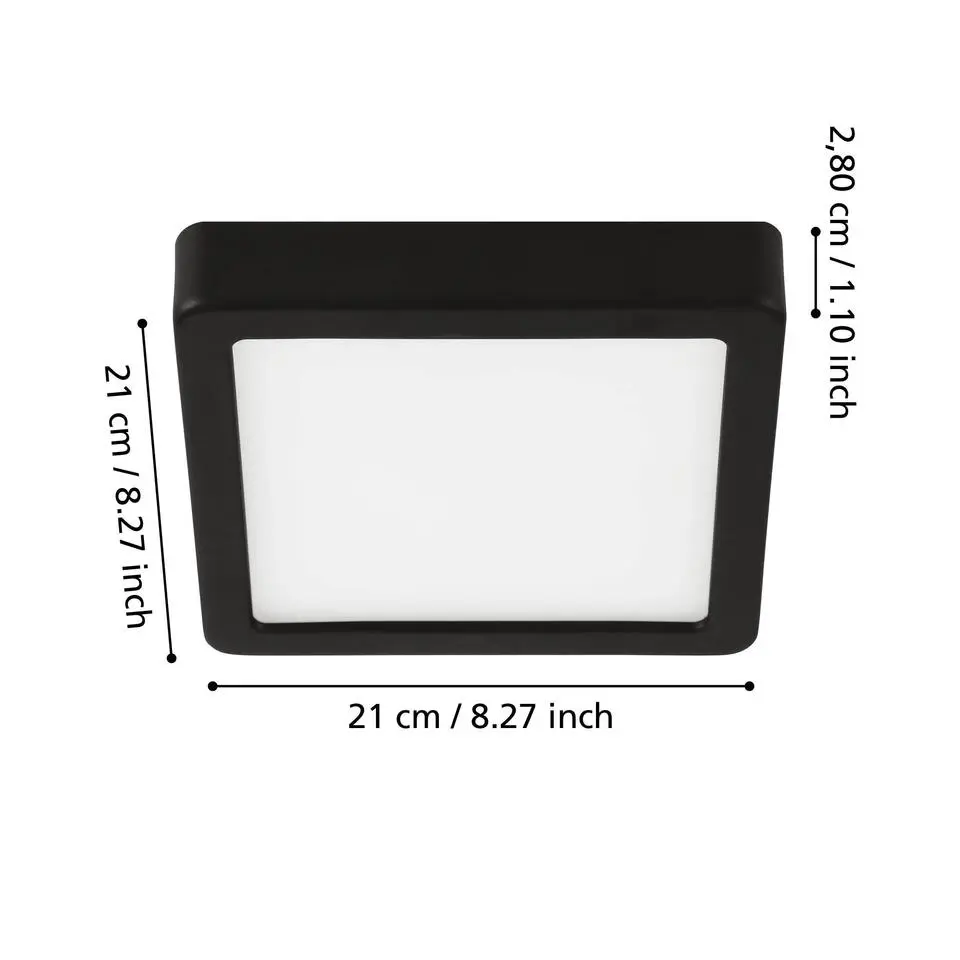 EGLO Fueva 5 Plafonnière - LED - 21 cm - Zwart