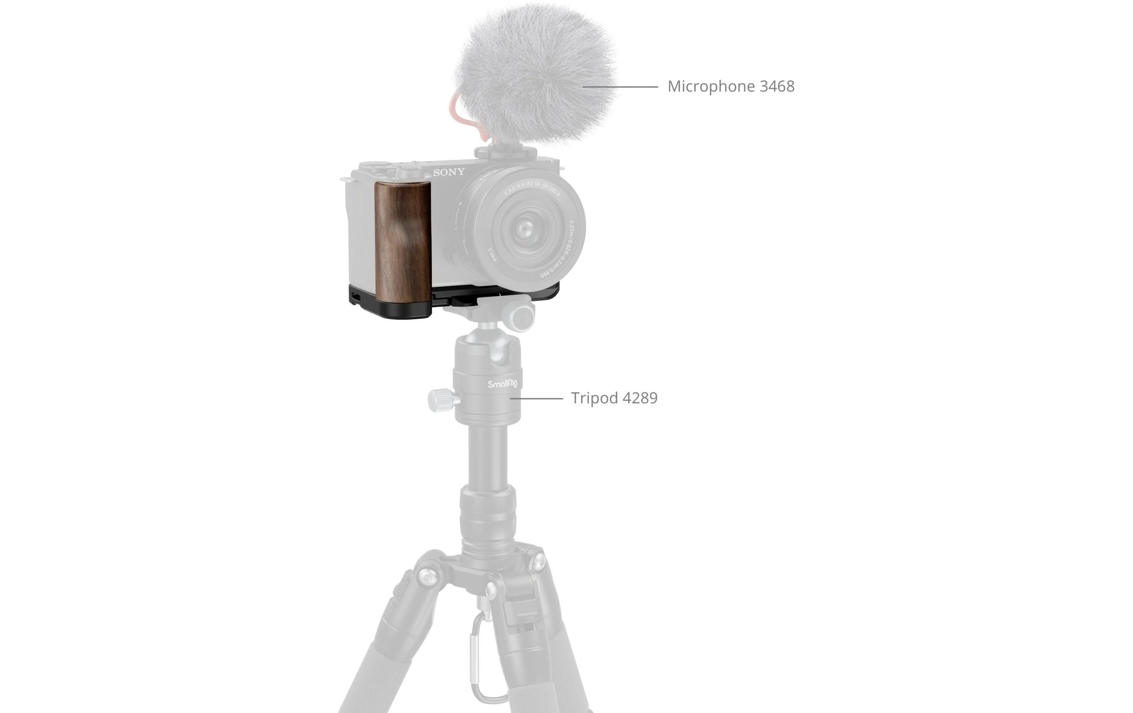 L-Winkel mit Holzgriff für Sony ZV-E10 IIEin ergonomisch geformter Holzgriff