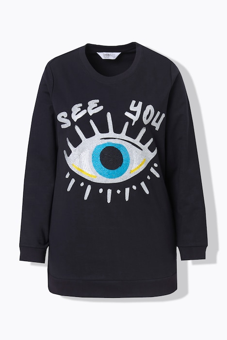 Sweatshirt, verziertes Augen-Motiv