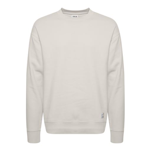 Solid Langærmet Sweatshirt, Oatmeal, L