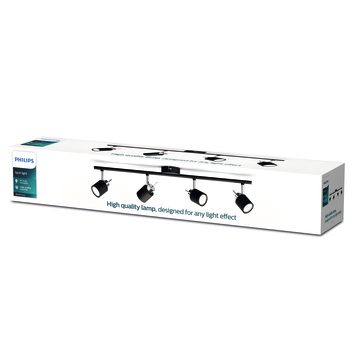 Philips Meranti opbouwspot zwart 4x 35W