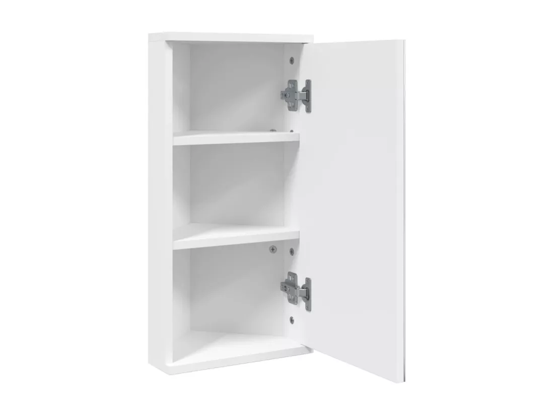 Armoire de bain à miroir d'angle blanc 30x24x60 cm