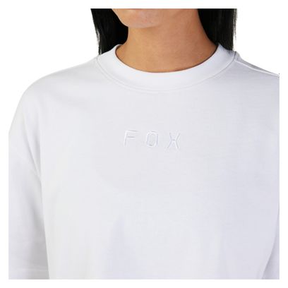 T-Shirt Manches Courtes Wordmark Premium Crop Femme Blanc