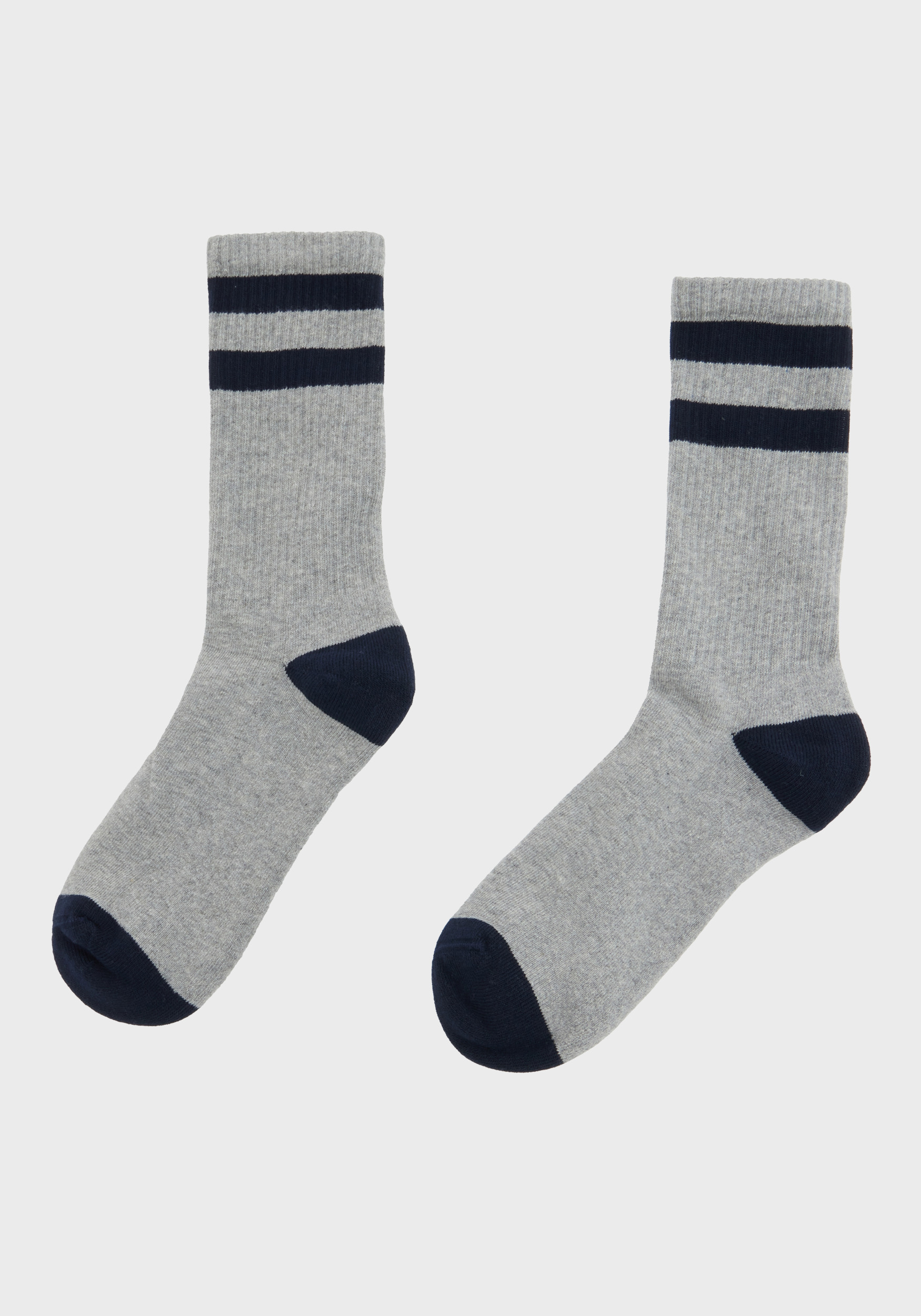 Klitmøller Collective Socken Contrast Cotton Light Grey/Navy