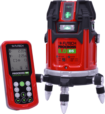 FUTECH Procross 8.0 DS Kruislijnlaser Groen in Koffer PROMO! met Quatro MM   Statief - 044.80G.4M-P