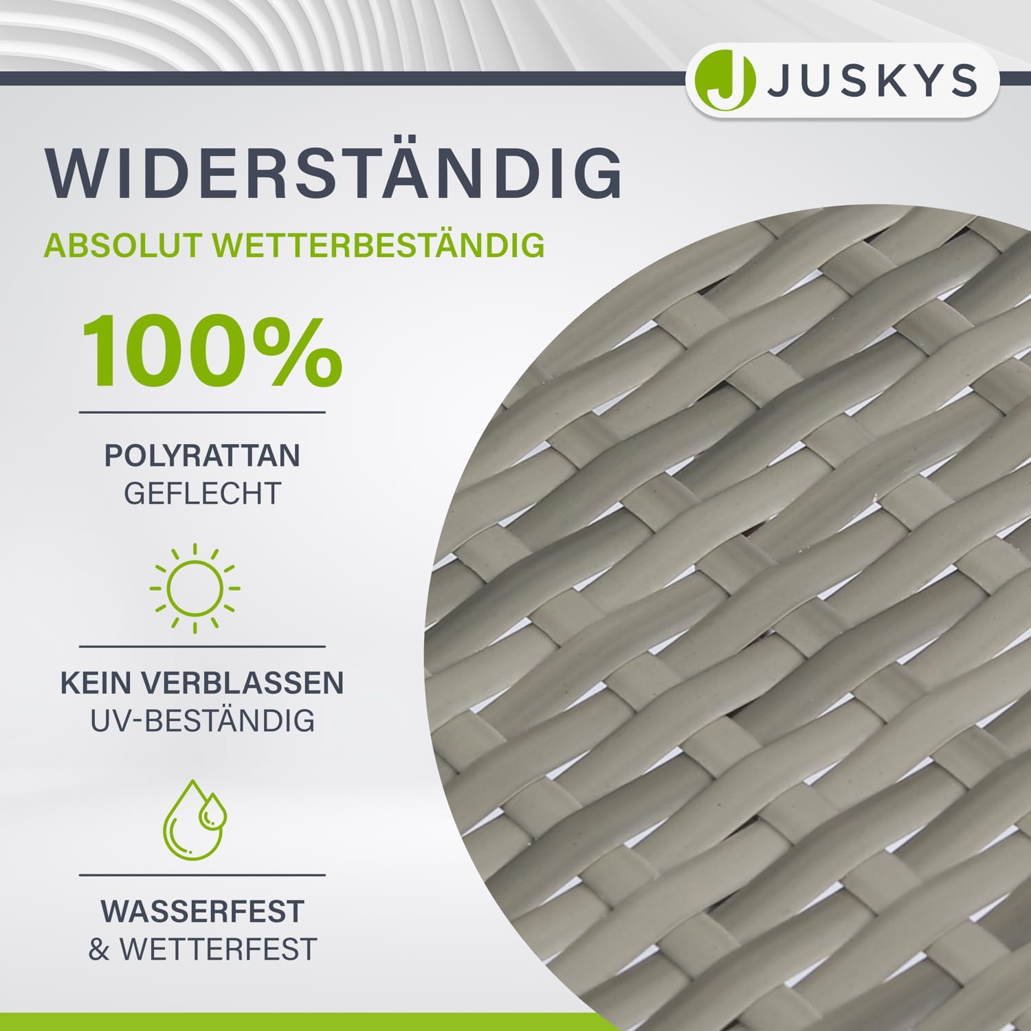 Juskys Polyrattan Gartenstühle Yoro 4er Set mit Armlehnen & Rückenlehne - 4 Stühle stapelbar - Rattan Stuhl Garten - Stapelstuhl Grau-meliert
