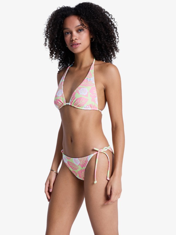 Hibiscus Hype RV Tiki Tri Haut de bikini triangle Vert Femme