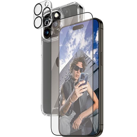 PanzerGlass 3-i-1 beskyttelsessæt iPhone 15 Pro Max