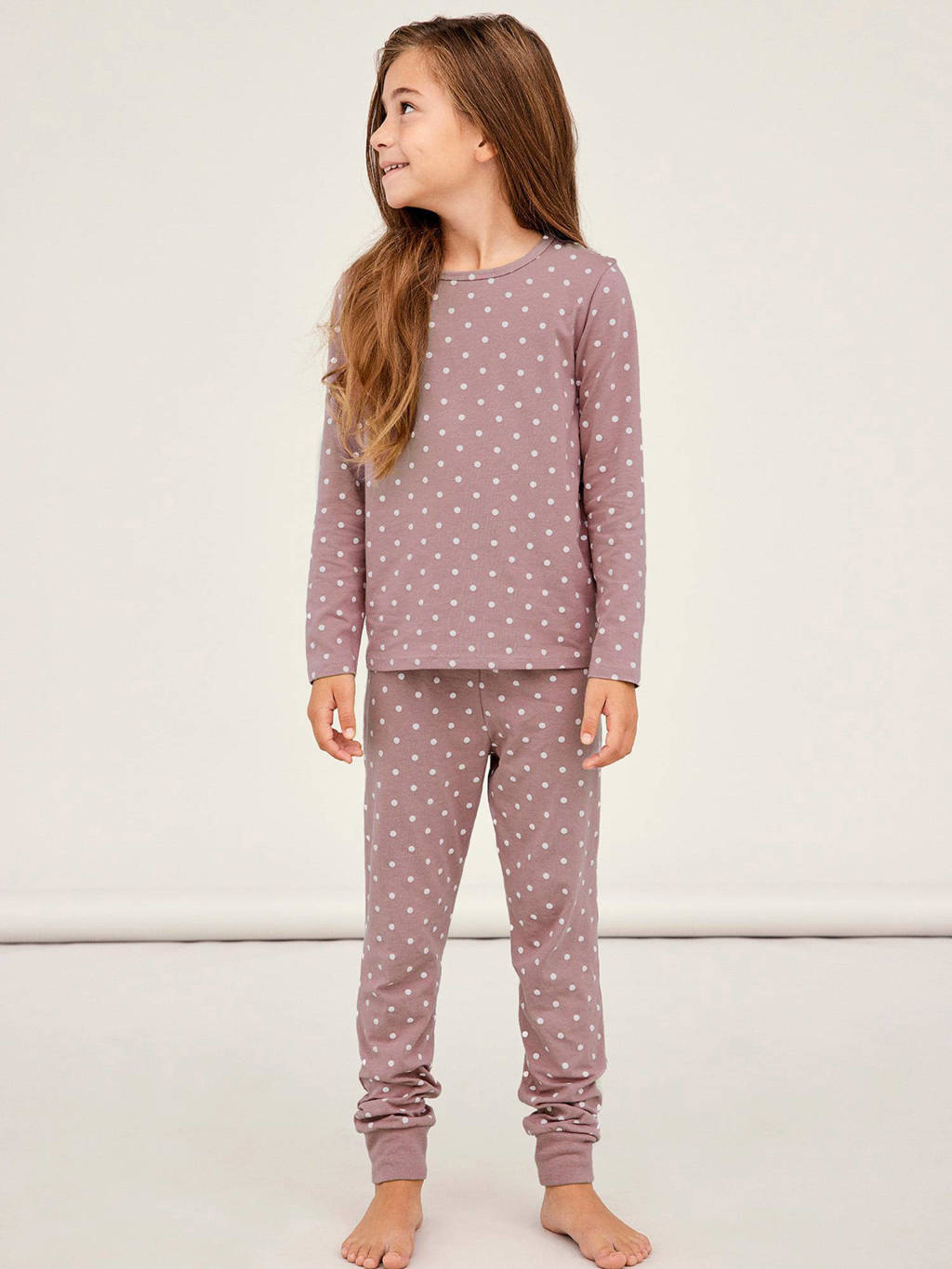 NAME IT pyjama - set van 2 all over print roze/lila