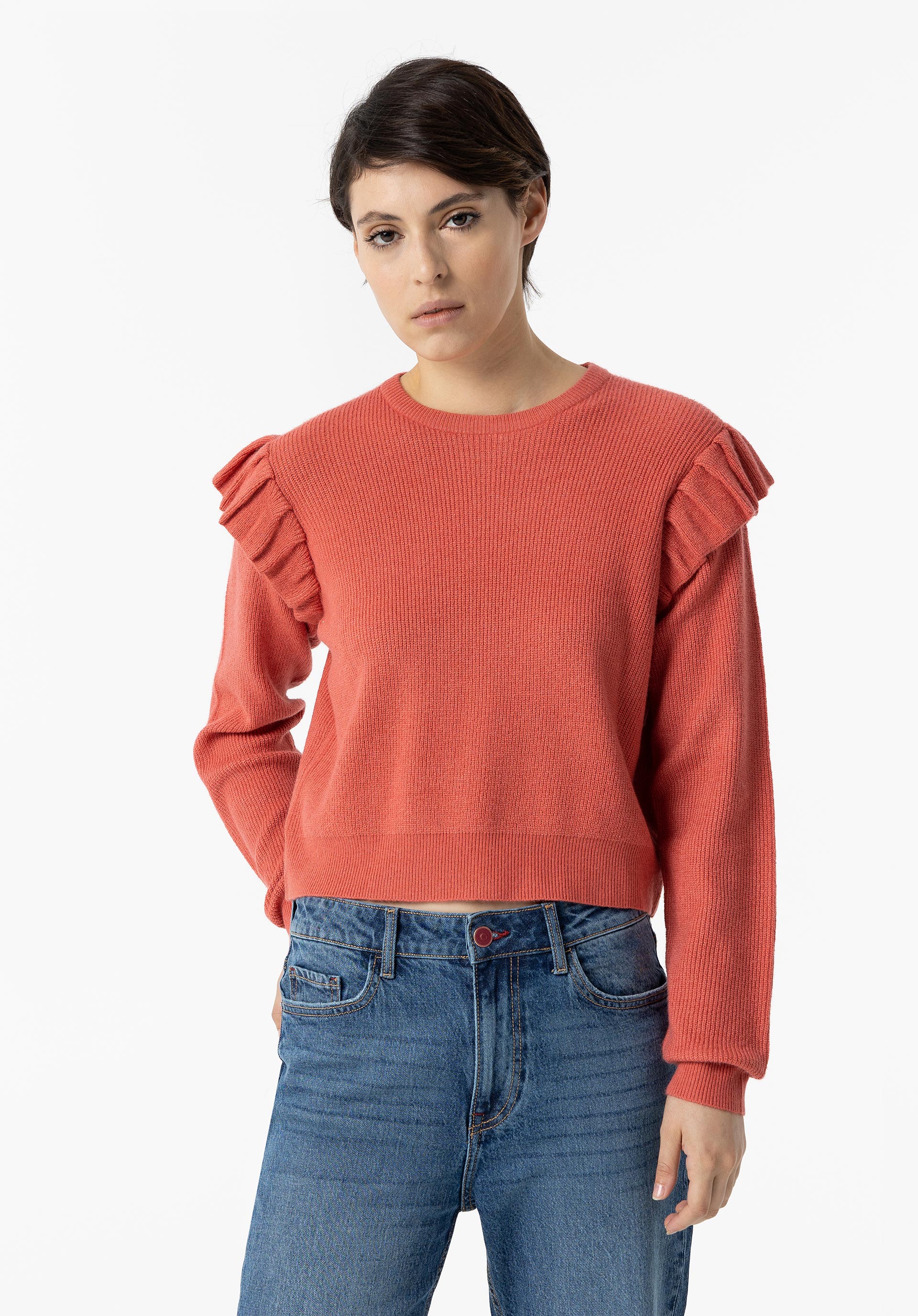Camisola de Malha com Folhos
