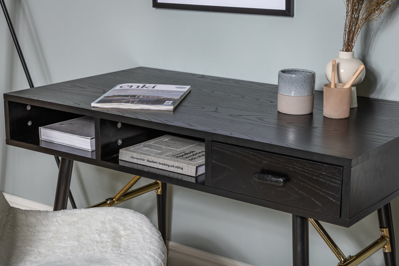 FjÃ´rd - Bureau Gold|Zwart - 110cm