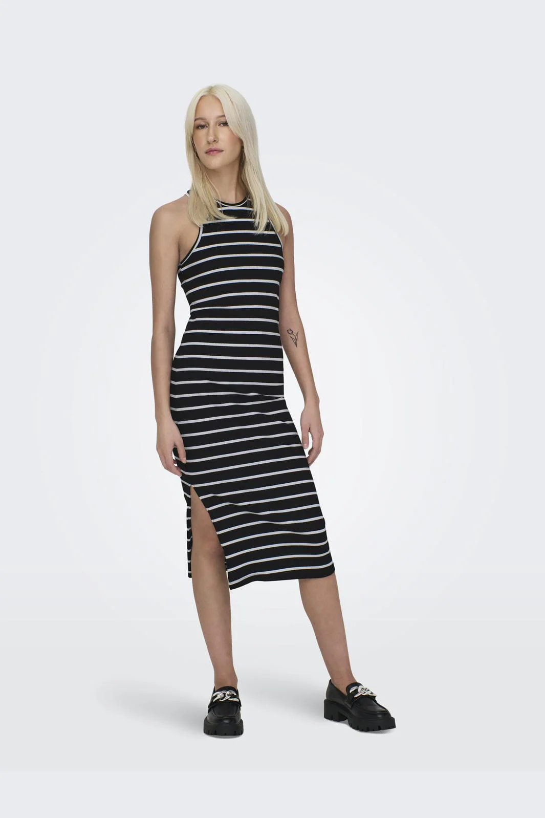 Only Onlbelfast Stripe S/L Mididress