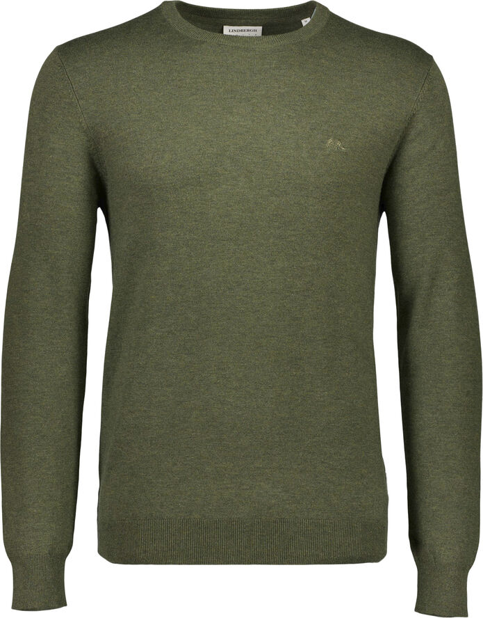 Lindbergh Mélange round neck knit Army mel