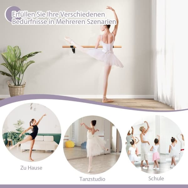 120 cm lang dansebar Veggmontert ballettbar Ballettutstyr Fast høyde treningsbar
