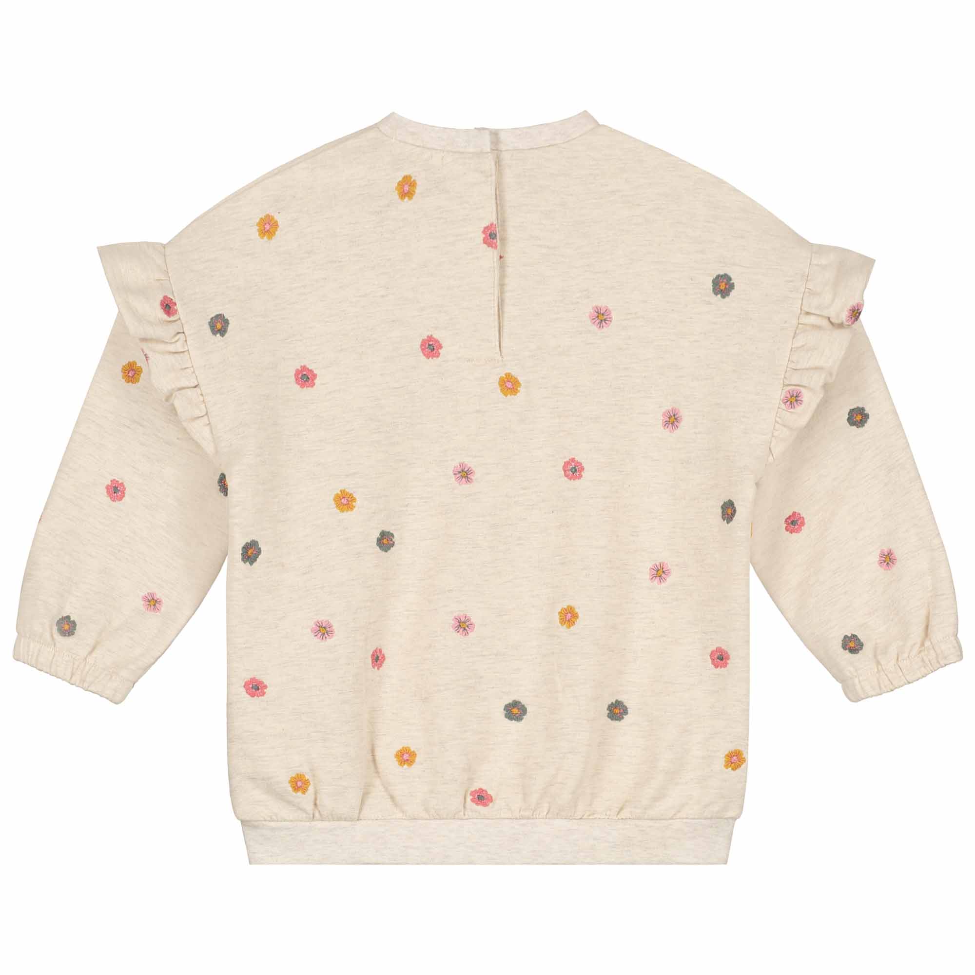 Prénatal baby sweater lange mouwen bloemen beige
