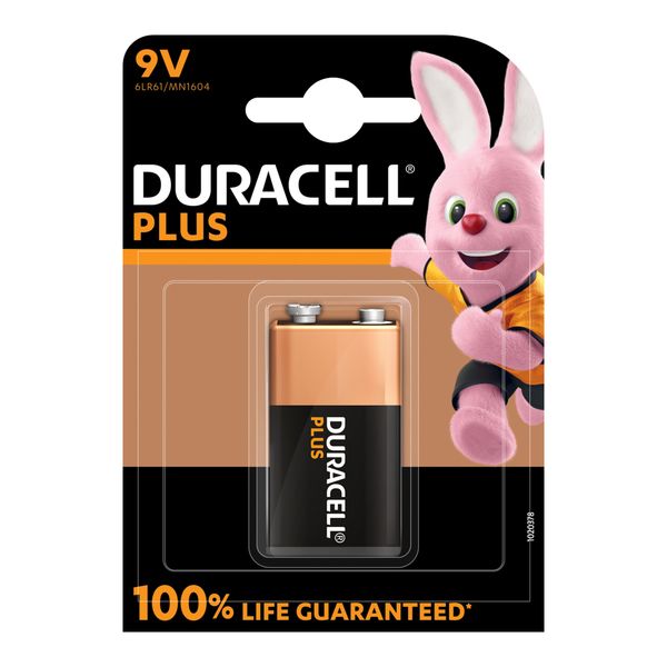 Duracell Plus Alkaline 100% 9V 1 pack (6LR61)