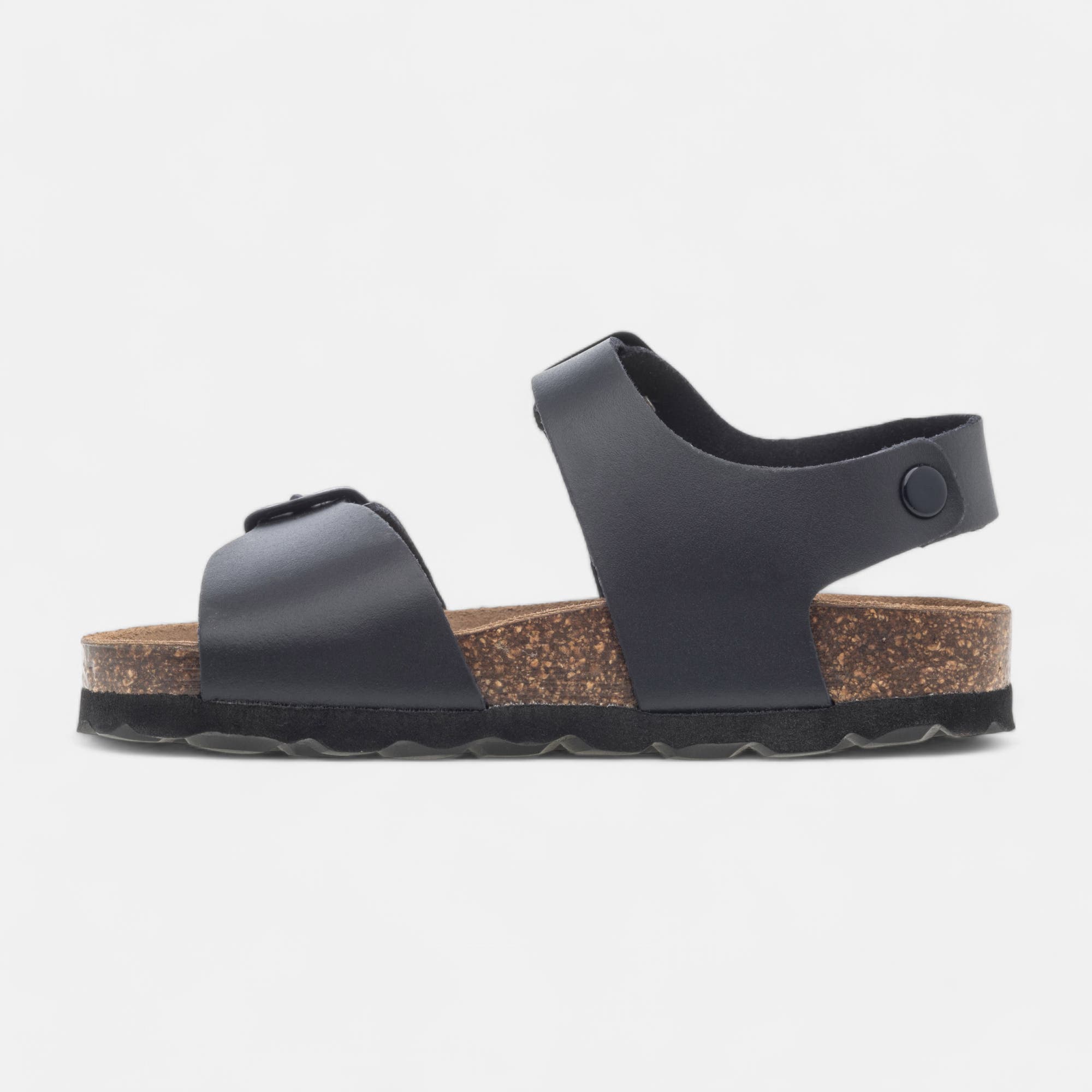 Mules semelle liège Garçon en cuir bleu