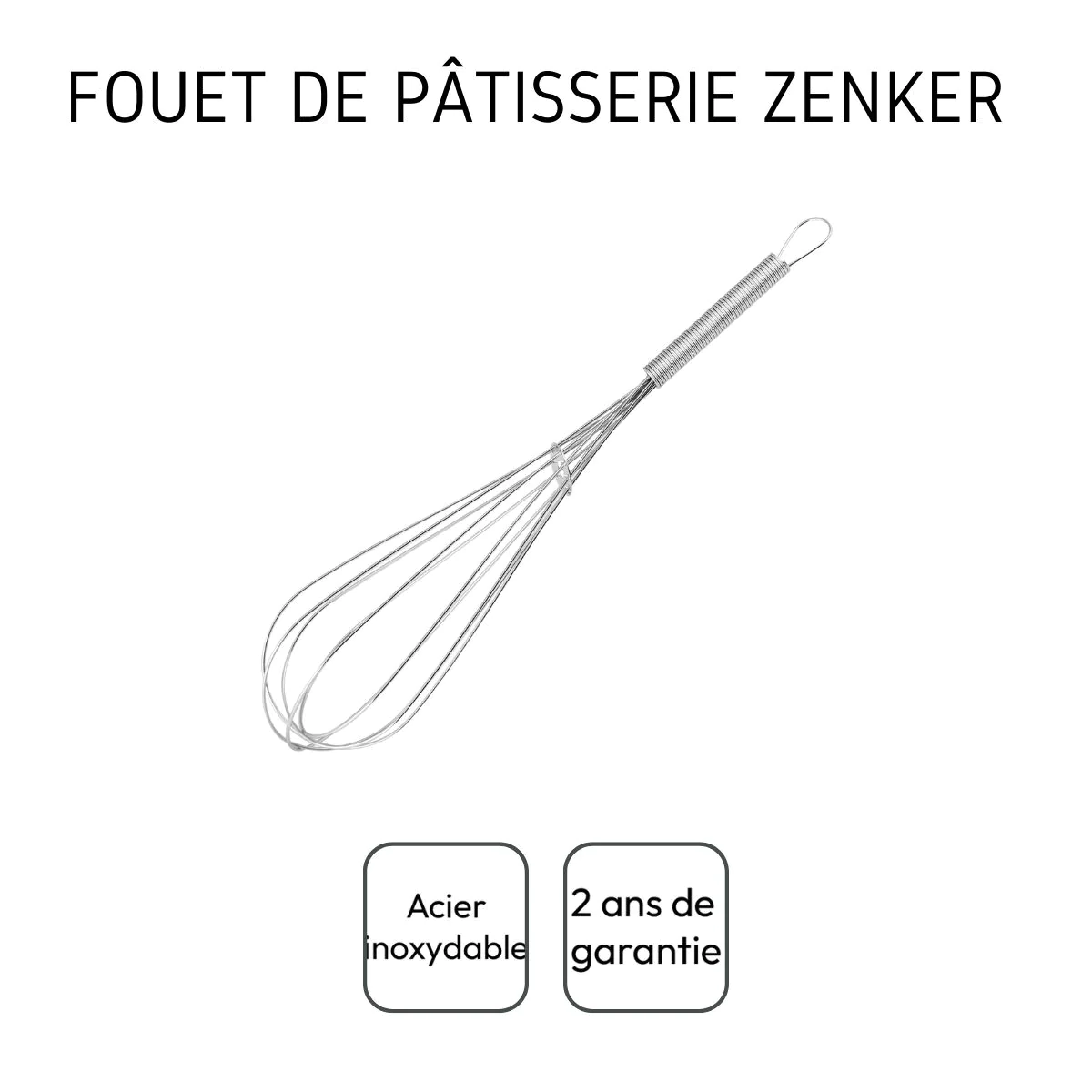 Fouet de cuisine et pâtisserie en inox 25 cm Zenker
