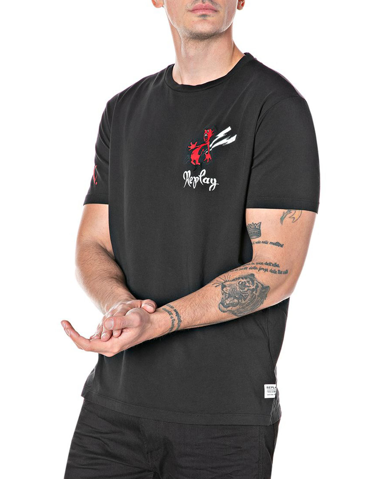 Replay T-Shirt Devil Cœur noir