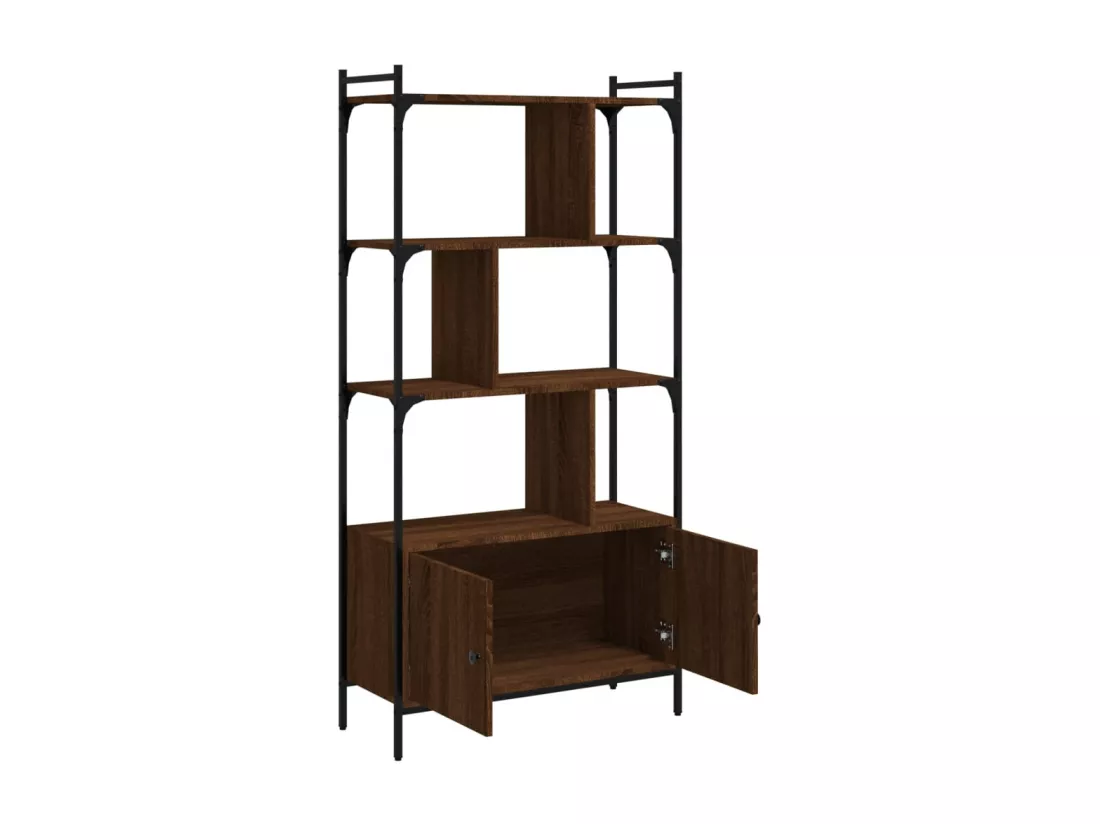 Bibliothèque avec portes chêne marron 76,5x30x154,5 cm
