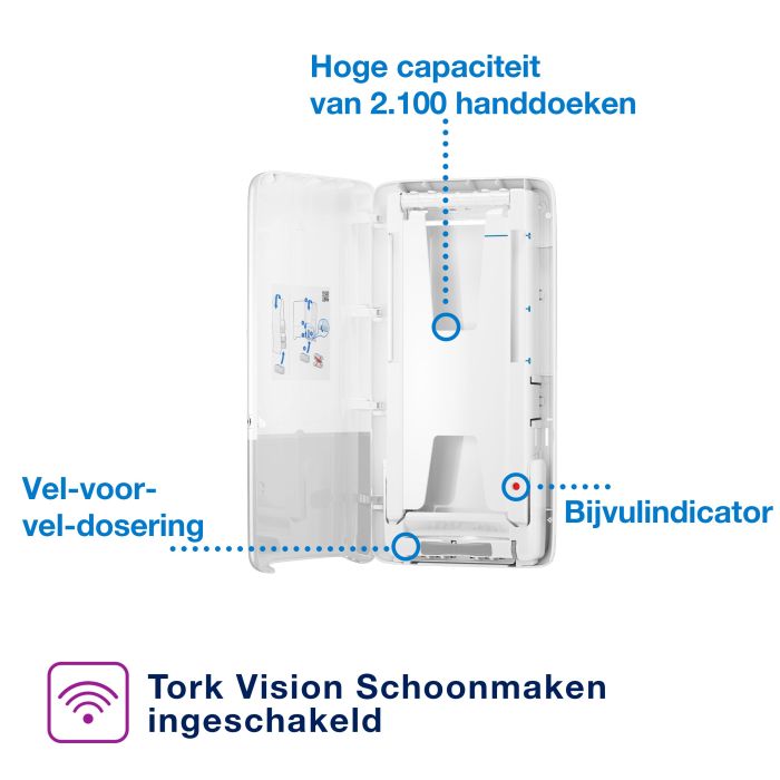 Tork 552500 H5 Elevation PeakServe Continu Handdoek Dispenser Wit (552500)