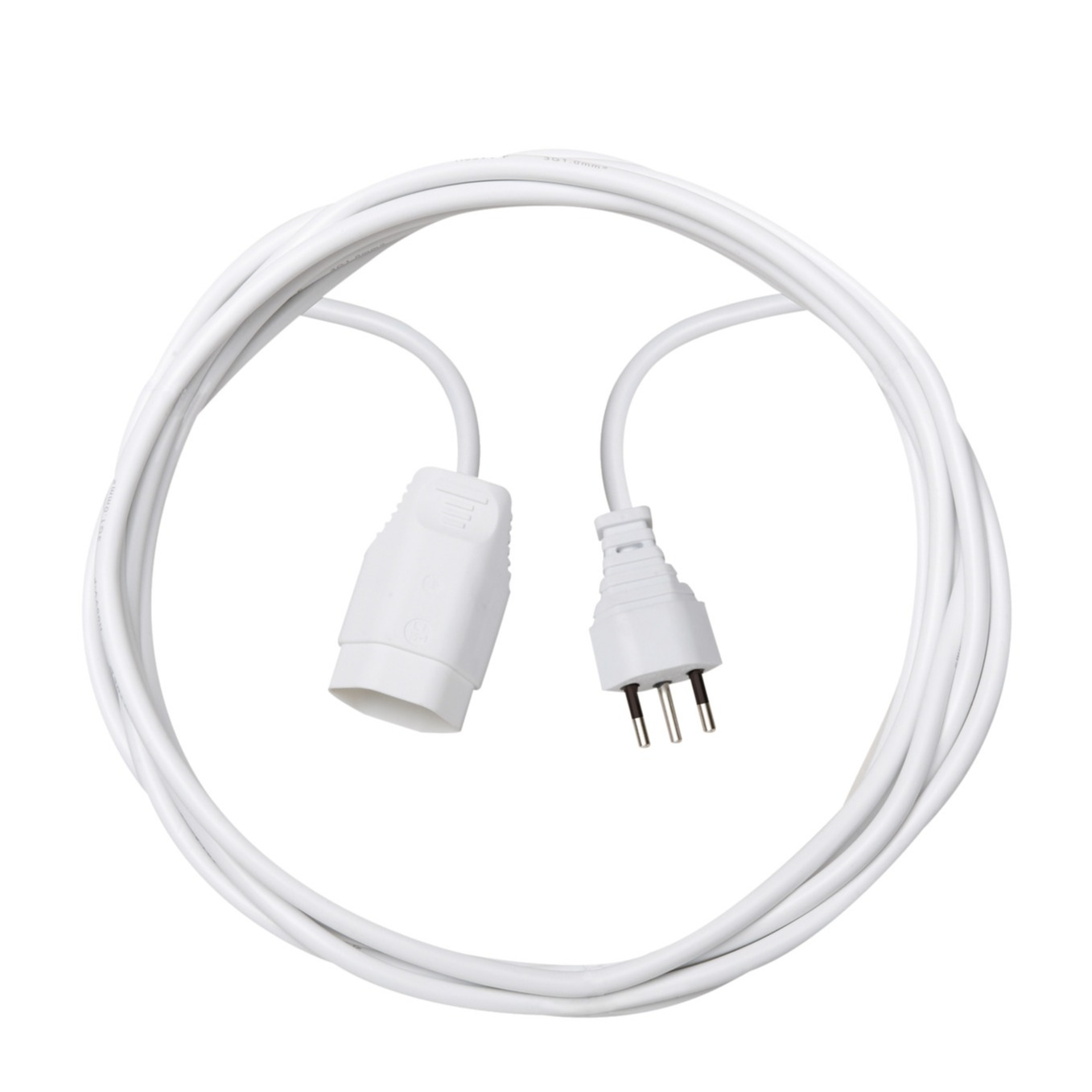 (5m) H05VV-F Verlängerungs-/ Anschlusskabel mit T12 Stecker und T13-Kupplung T12-T13 (1168142) (IP20) - Weiss