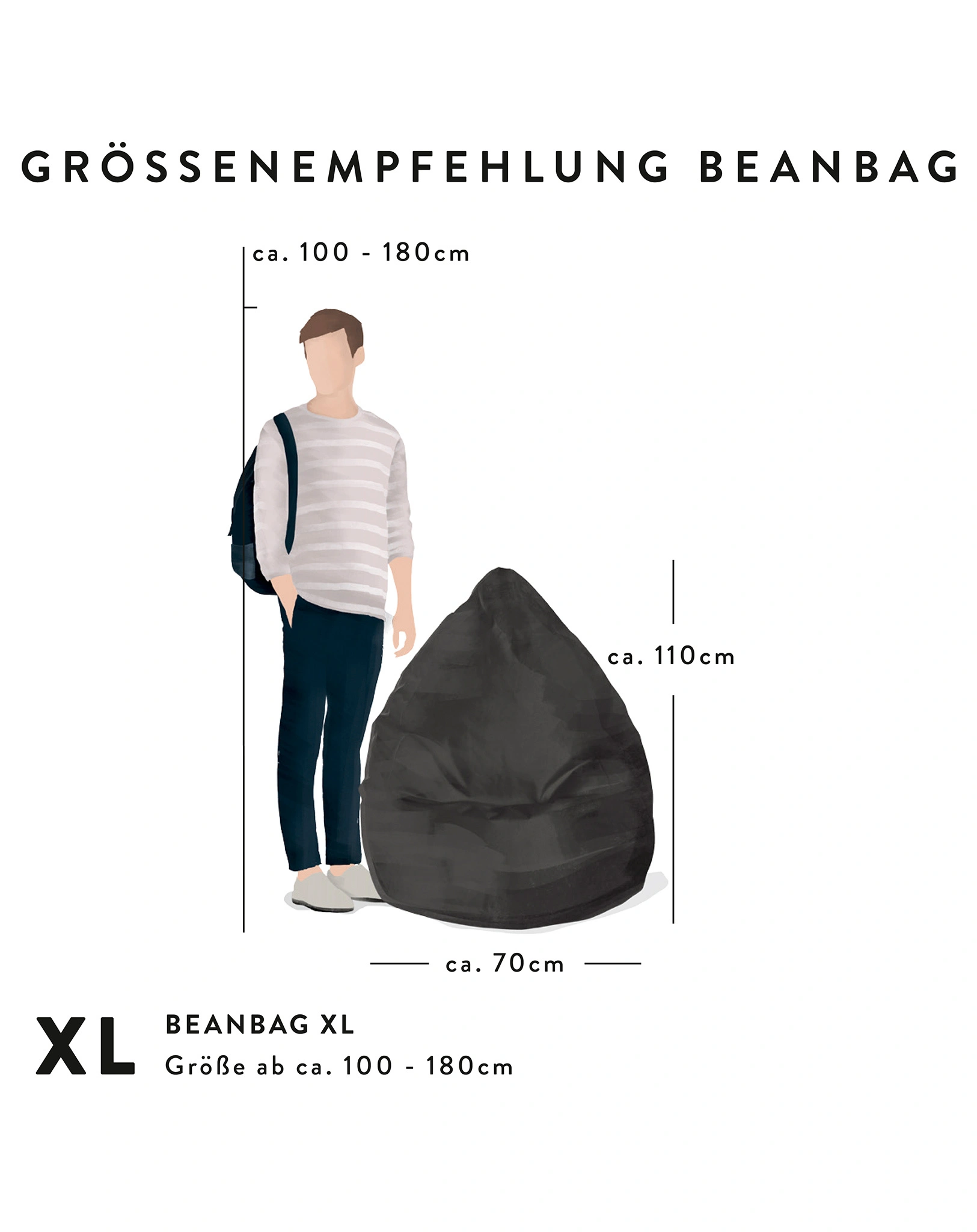 Sitzsack BeanBag EASY XL (Farbe: anthrazit)